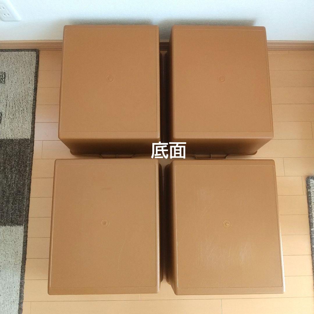 【タッパーウェア】収納ケース ディープスーパーケース 深型 ブラウン４個セット