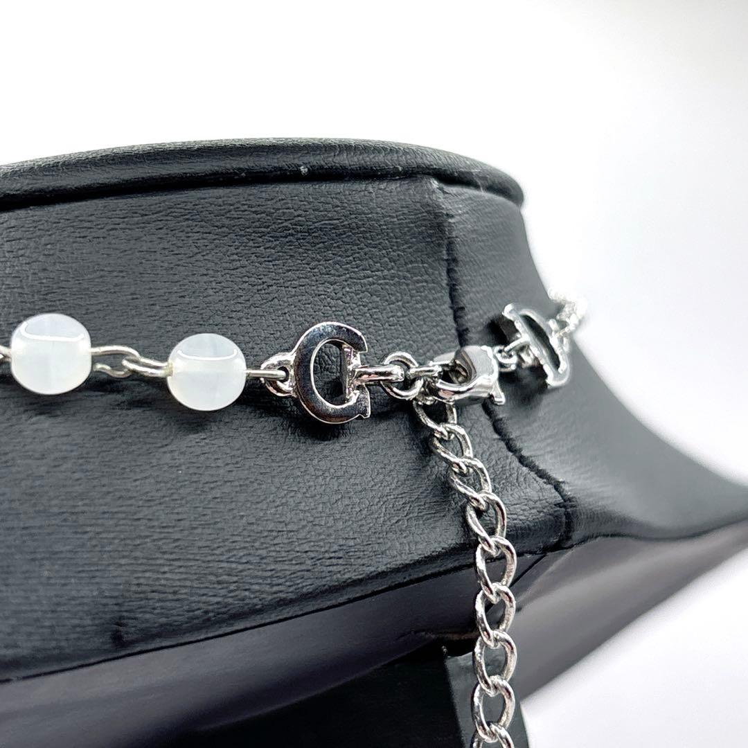 DIOR ヴィンテージ デザインネックレス シルバーカラー ロゴ Dモチーフ