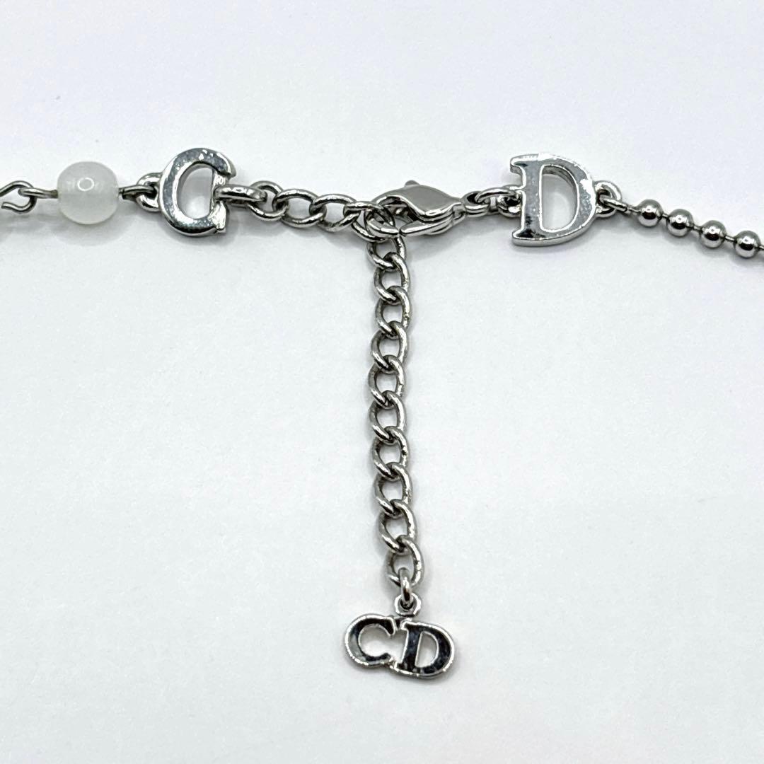 DIOR ヴィンテージ デザインネックレス シルバーカラー ロゴ Dモチーフ