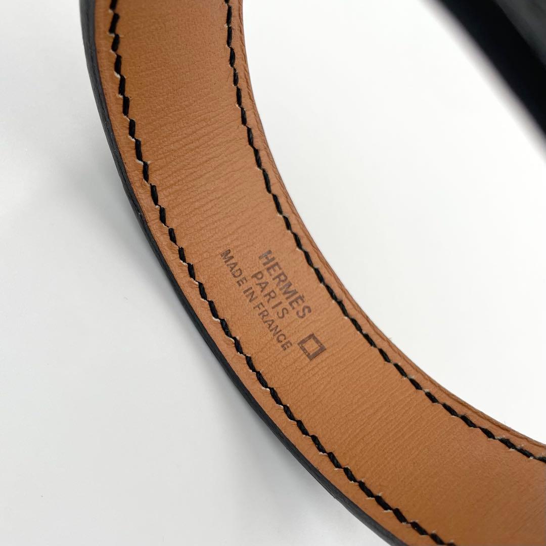 鑑定済・美品★エルメス　プールトゥール　バングル　クロコ　マルジェラ期　黒　□E