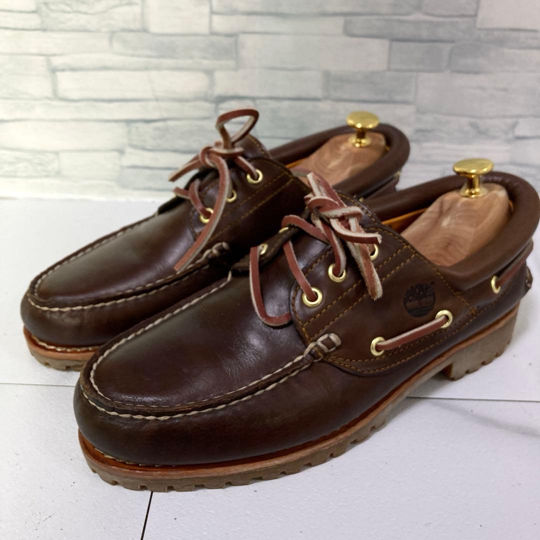 ティンバーランド 3eye デッキシューズ 本革 モカシン ブラウン 26.0
