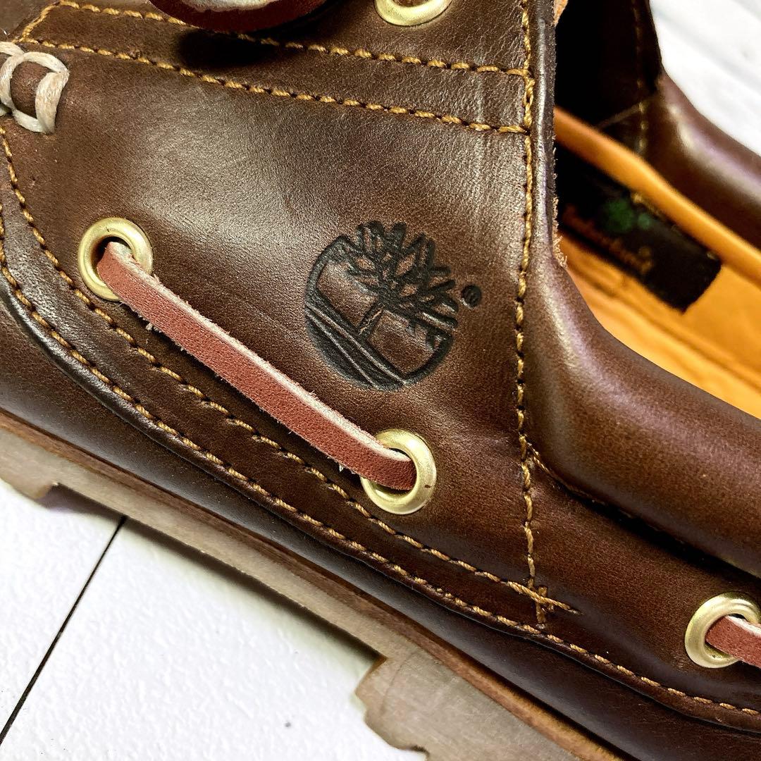 ティンバーランド 3eye デッキシューズ 本革 モカシン ブラウン 26.0