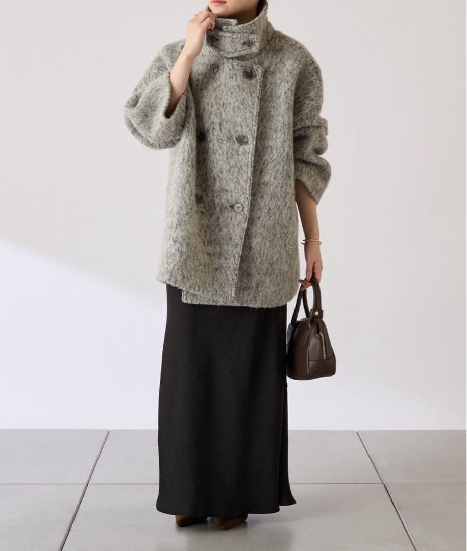 COLLAGE GALLARDAGALANTE シャギースタンドネックコート