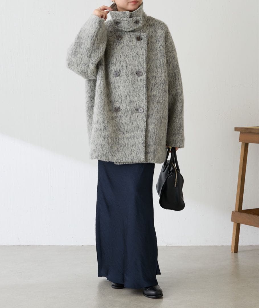 COLLAGE GALLARDAGALANTE シャギースタンドネックコート