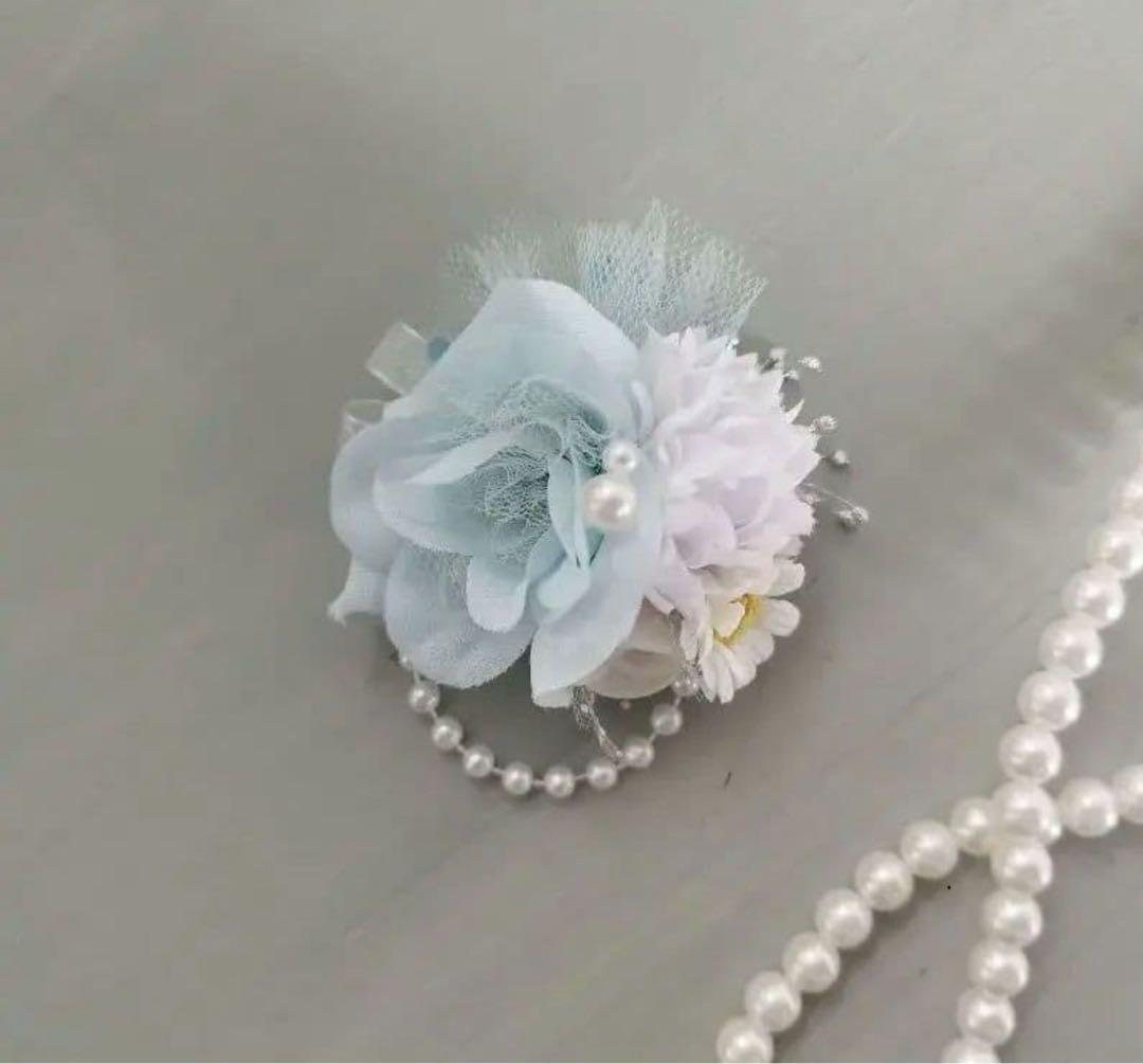 メゾピアノ 120 ミント×ホワイト 入学 発表会 フォーマルワンピース