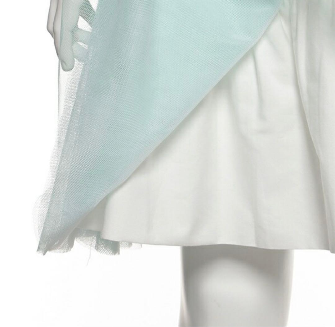 メゾピアノ 120 ミント×ホワイト 入学 発表会 フォーマルワンピース