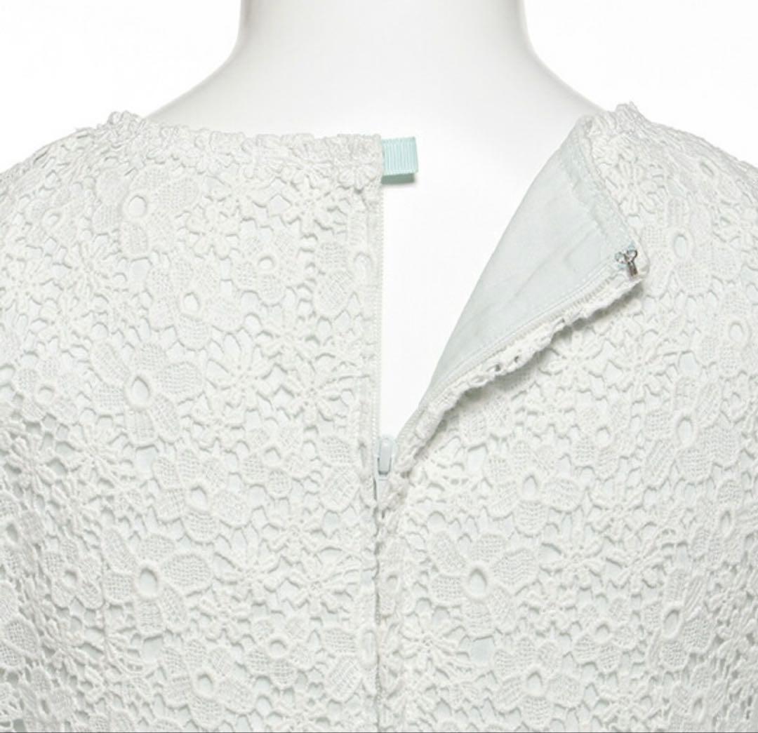 メゾピアノ 120 ミント×ホワイト 入学 発表会 フォーマルワンピース