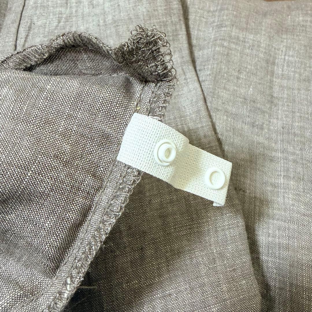 【廃盤】無印良品 麻平織 掛ふとんカバー K キングブラウン(かんたん着脱仕様)