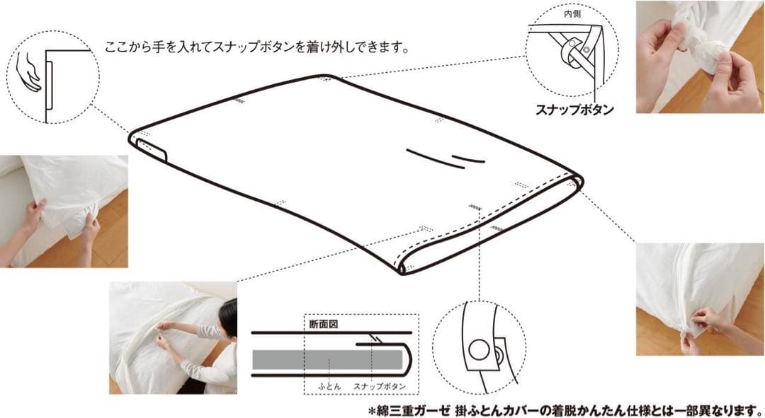 【廃盤】無印良品 麻平織 掛ふとんカバー K キングブラウン(かんたん着脱仕様)