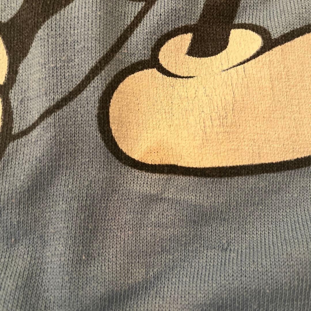 70s-80s 白足ミッキー　ラグランスウェット vintage Disney