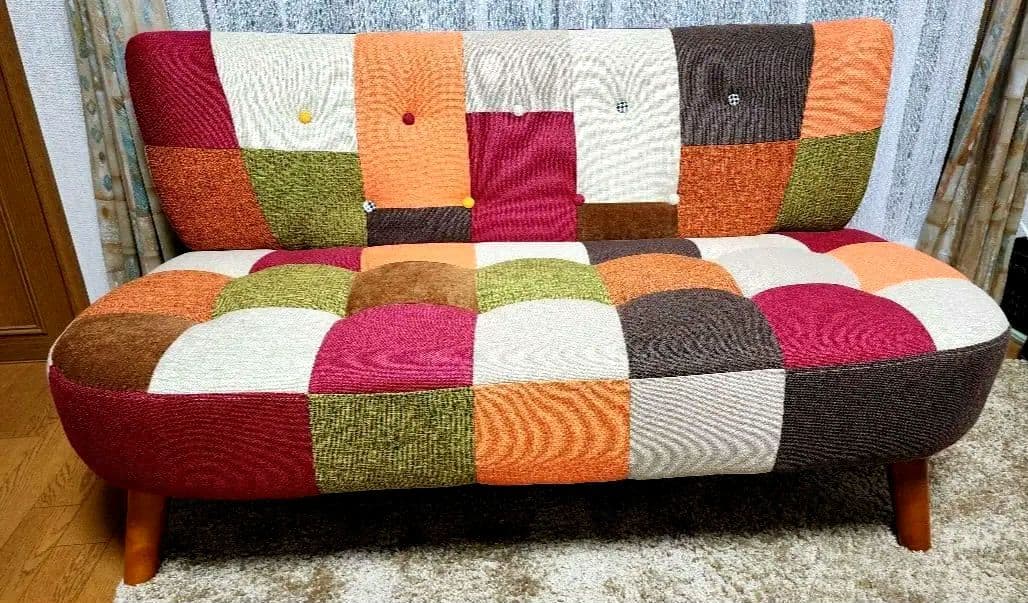 カラフル パッチワーク 2人掛けソファー