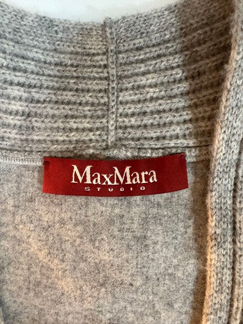 Max Maraマックスマーラ ロングニットベスト S グレー ウール×カシミヤ
