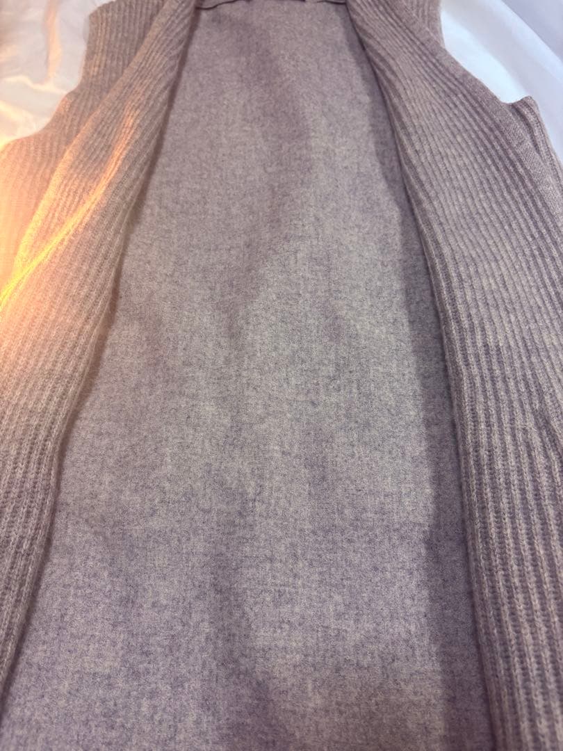 Max Maraマックスマーラ ロングニットベスト S グレー ウール×カシミヤ