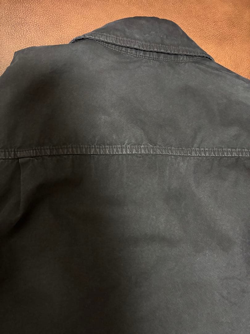 ストーンアイランド ガーメントダイ ジップオーバーシャツ ブラック M 24AW