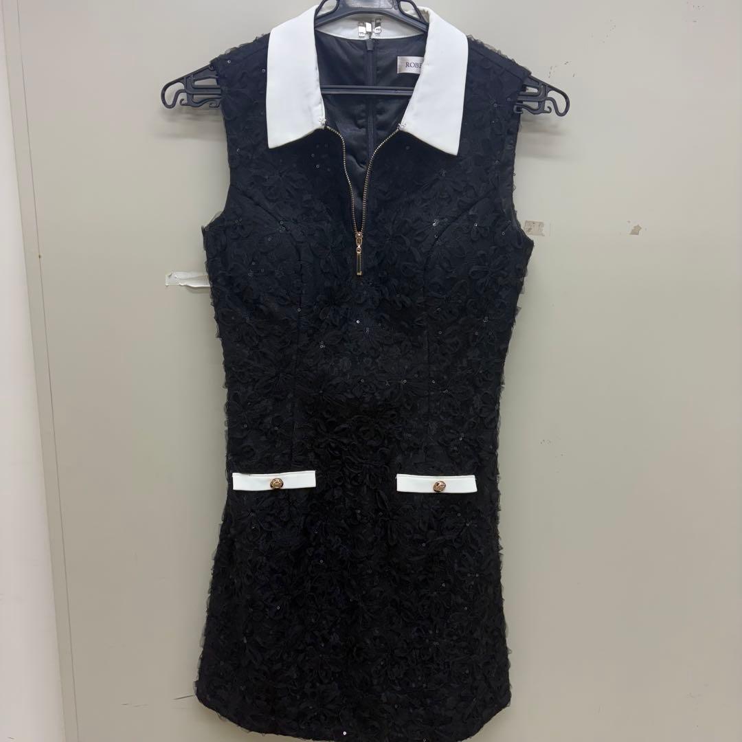 ROBE de FLEURS ブラックドレス ノースリーブ