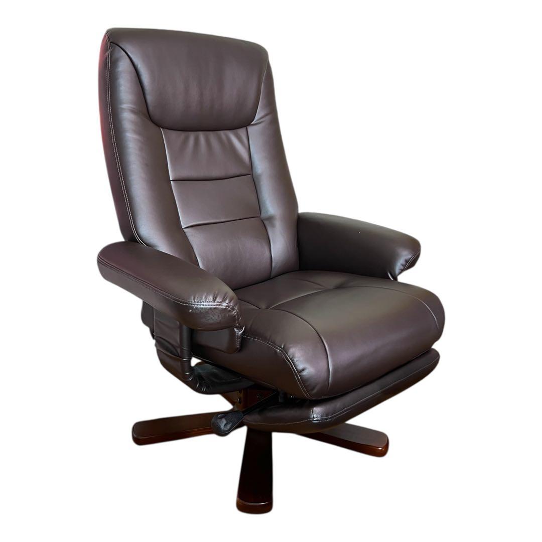 【極美品】パーソナルチェア 一人掛け ソファ オットマン付き マナベインテリア