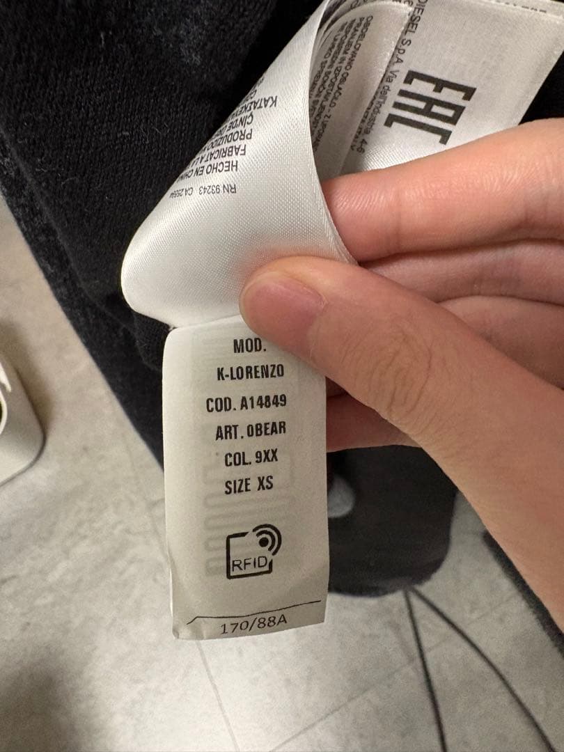 【深水光太着用】DIESEL K-Lorenzo ニットポロシャツ ブラック 黒