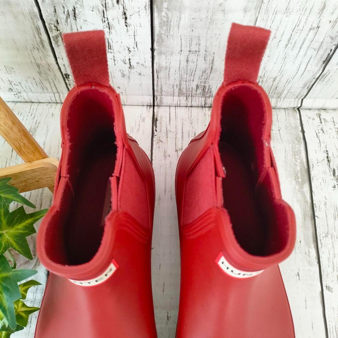 ほぼ未使用 ハンター HUNTER レインブーツ サイドゴア ショート丈 UK6