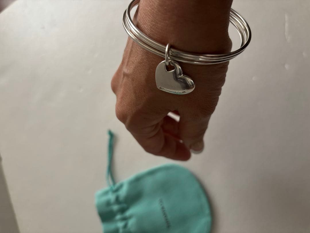 希少　ティファニー　3連ブレスレット　バングル　ハート　シルバー　vintage