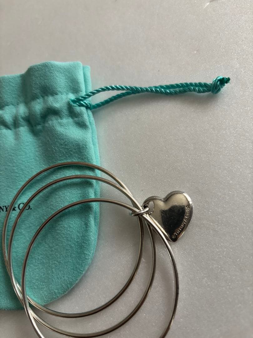 希少　ティファニー　3連ブレスレット　バングル　ハート　シルバー　vintage