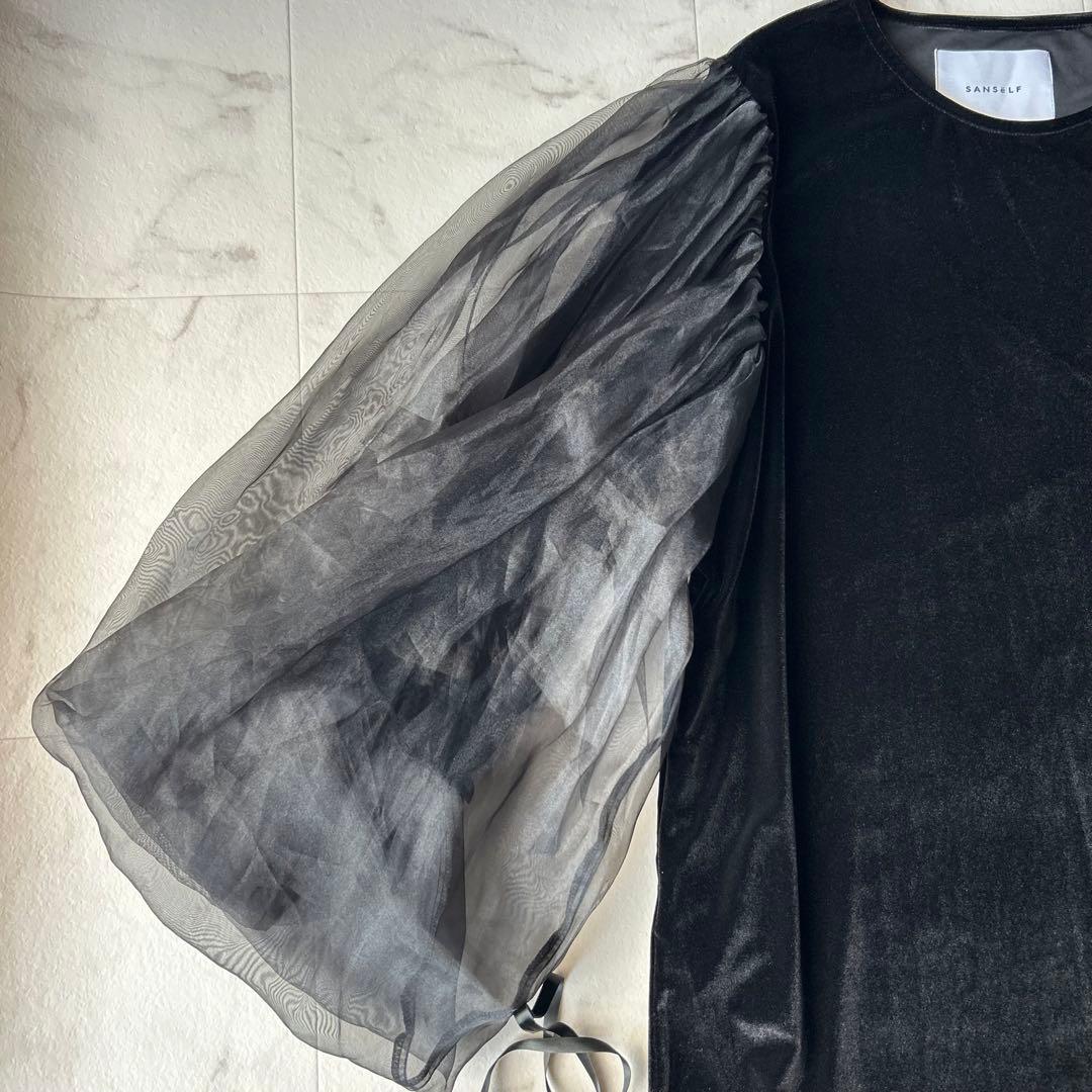 人気完売✨SANSeLF サンセルフ シースルーボリュームパフドレス ゆったり