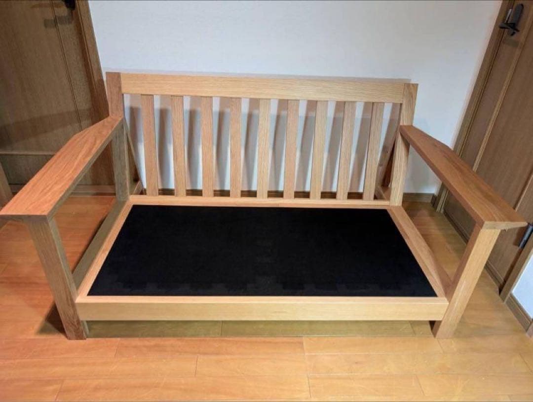 ■送料込■無印 MUJI 木製フレーム ソファ オーク材 2シーター 2人用椅子