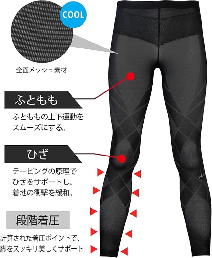 ✨人気✨ シーダブリューエックス スポーツタイツ メンズ S ロング丈 下半身