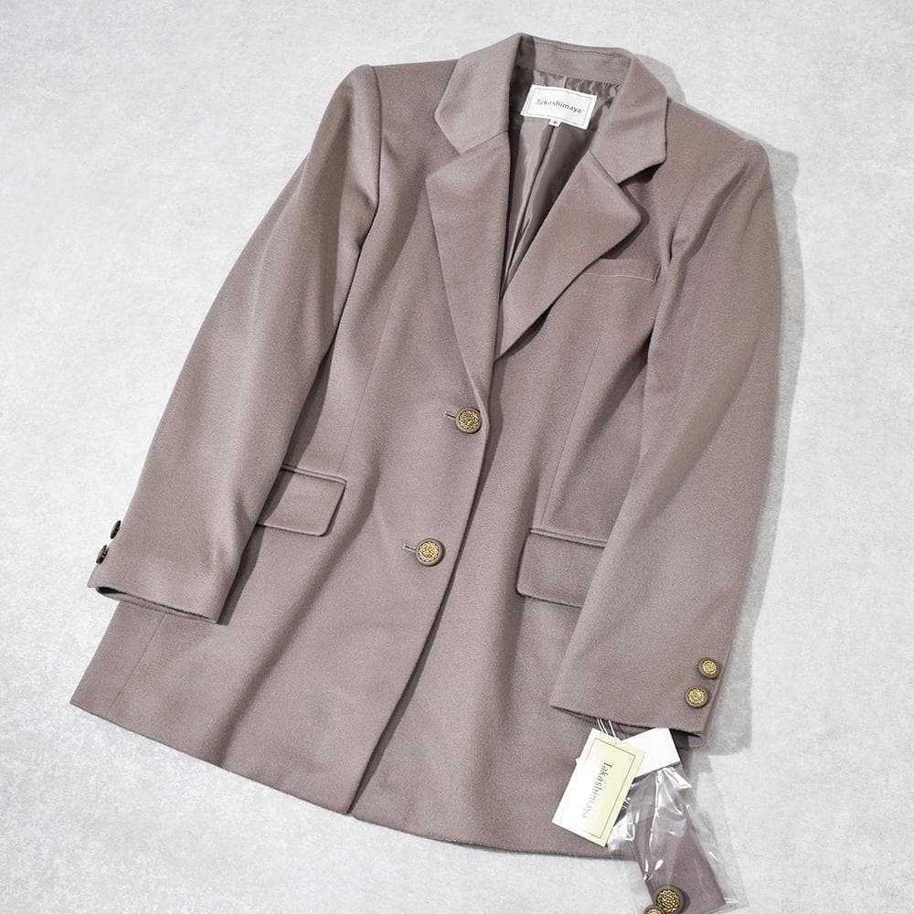 高島屋 Takashimaya カシミヤ100％ ジャケット 9AR 金ボタン