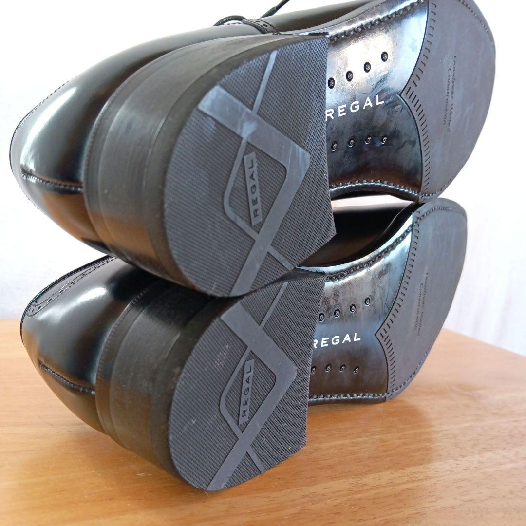 極美品◆REGAL リーガル 319R メダリオン ブラック レザー 25cm