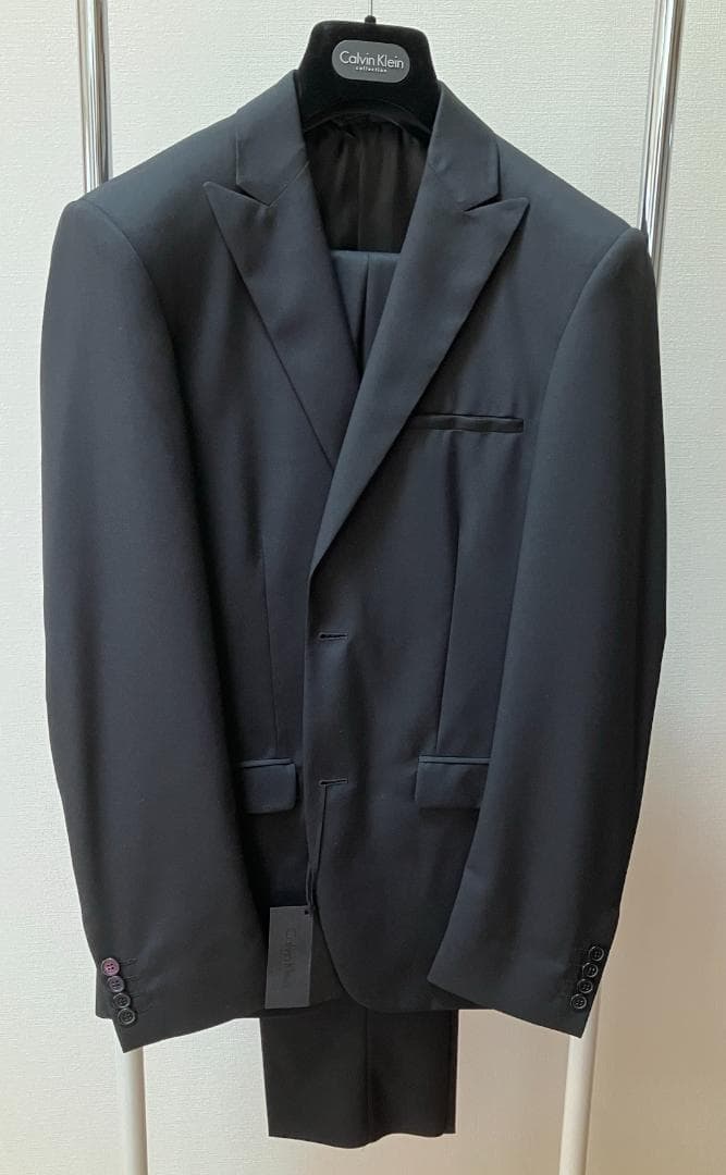 【未使用】結婚式に ブラックスーツ2Bセットアップ欧州購入