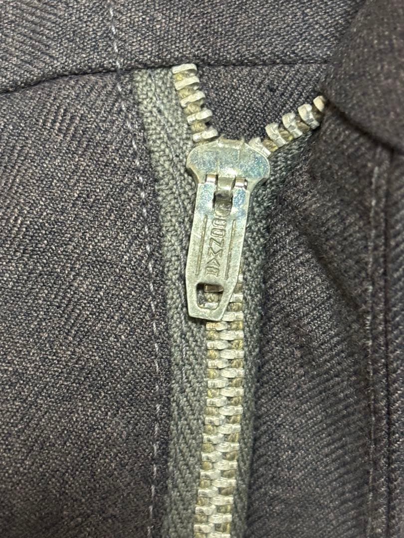 60s コンマージップ　ビンテージ　スラックス　アルミジップ　シンチバック