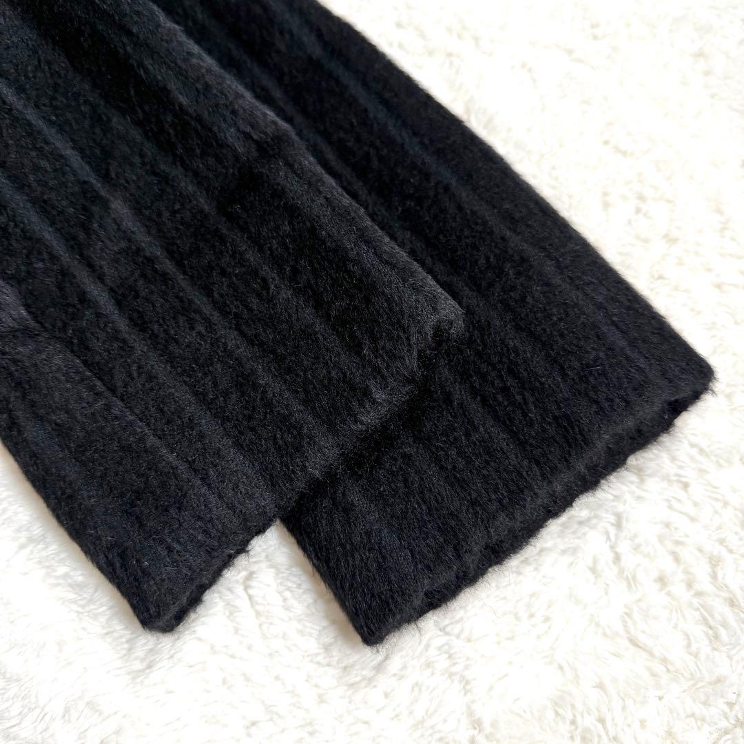 【美品】ラフィアーナ スーリーアルパカ ミンク ファーコート ブラック 9AR