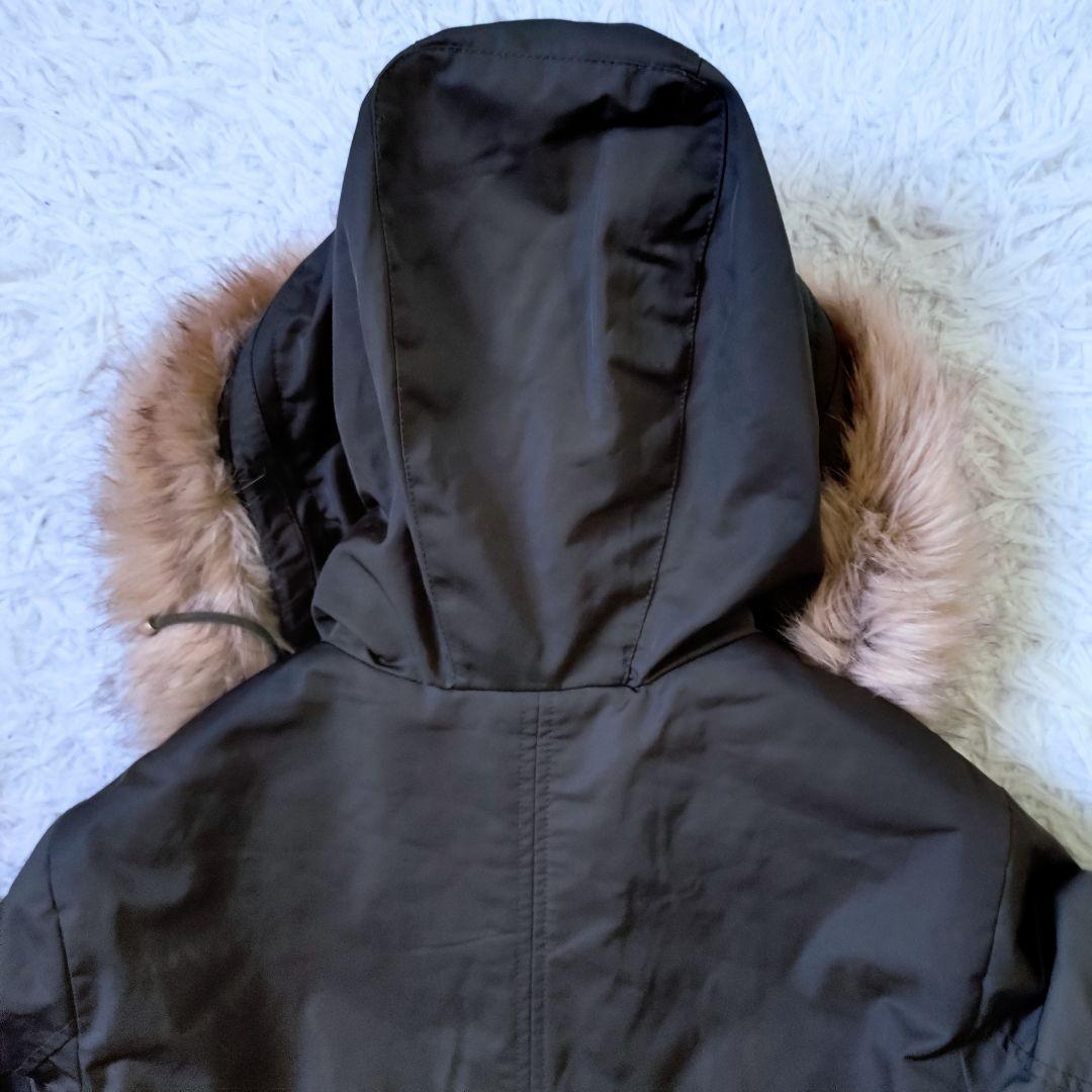 ZARA　フーデットファーコート　裏ボアレオパード　大きいサイズ　XL相当　美品