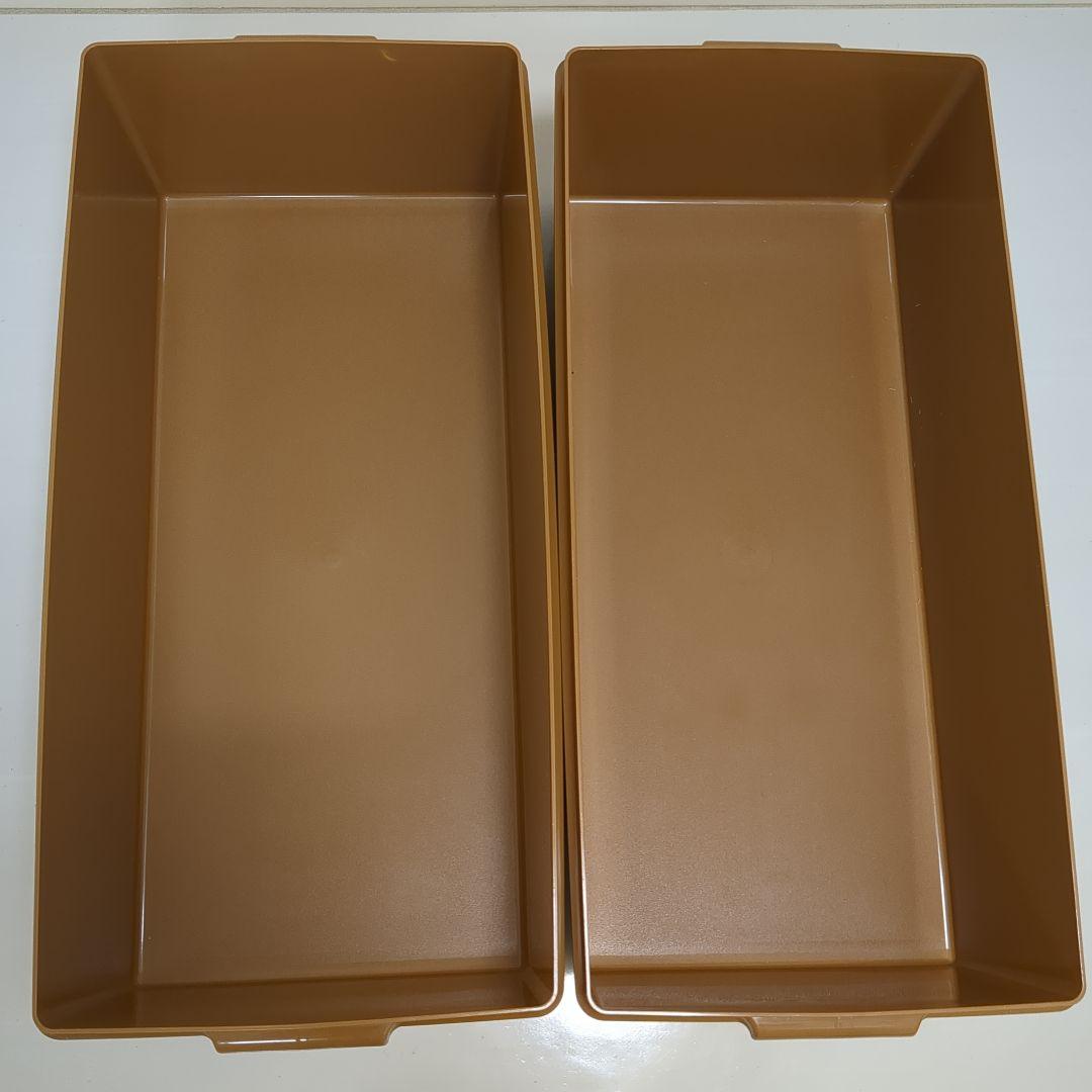 【2個セット】タッパーウェア　ディープロングスーパーケース　収納　茶