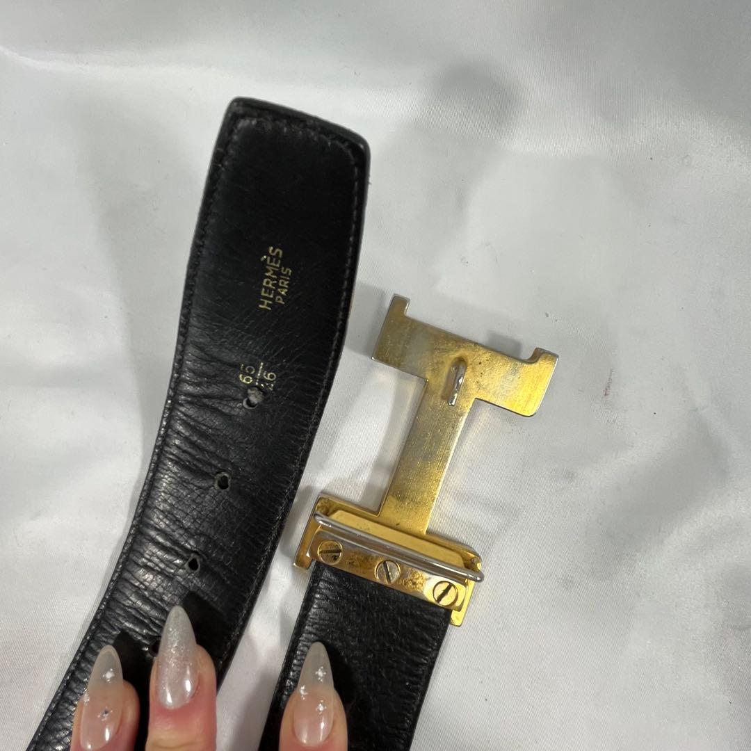 Hermes エルメス　Hロゴバックルレザーベルト