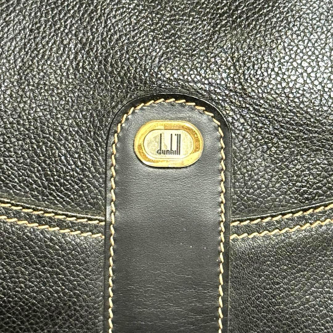 うし様⭐️dunhill ダンヒル ボストンバッグ レザー ロゴ刻印 ブラック