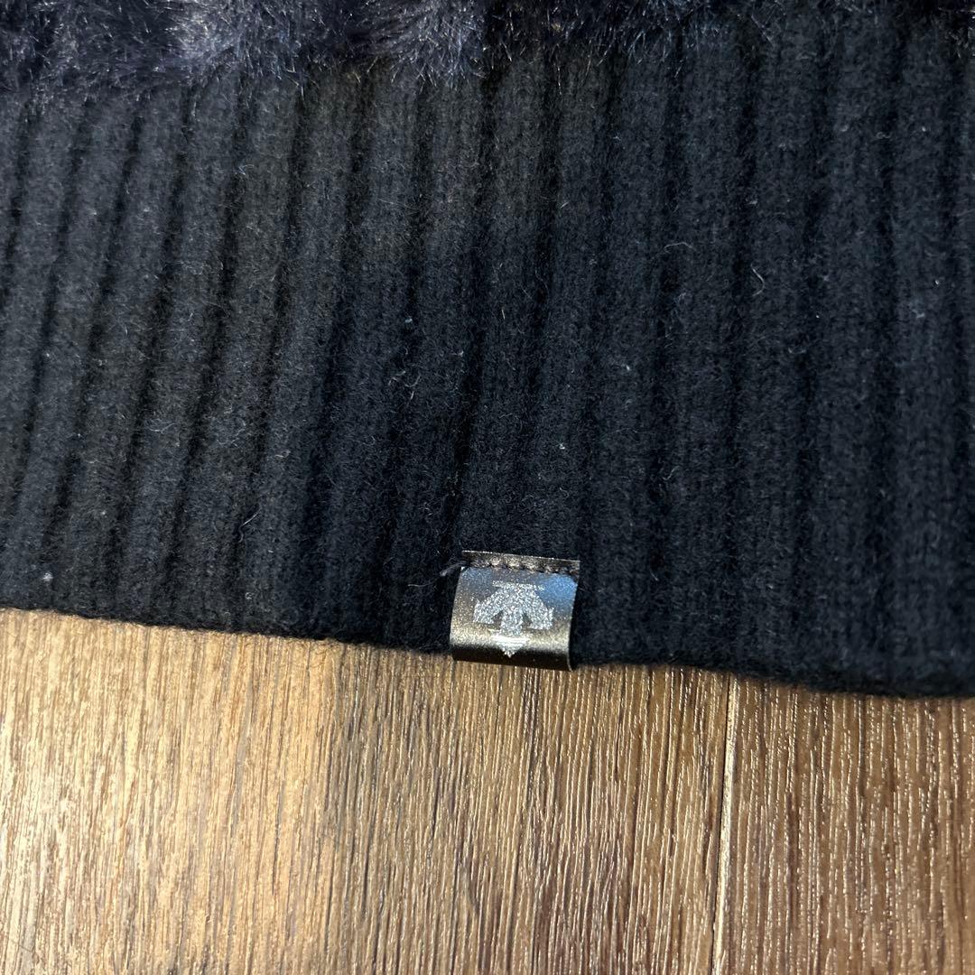 【美品】デサントゴルフセーター黒 シャギーニットレディースM DESCENTE