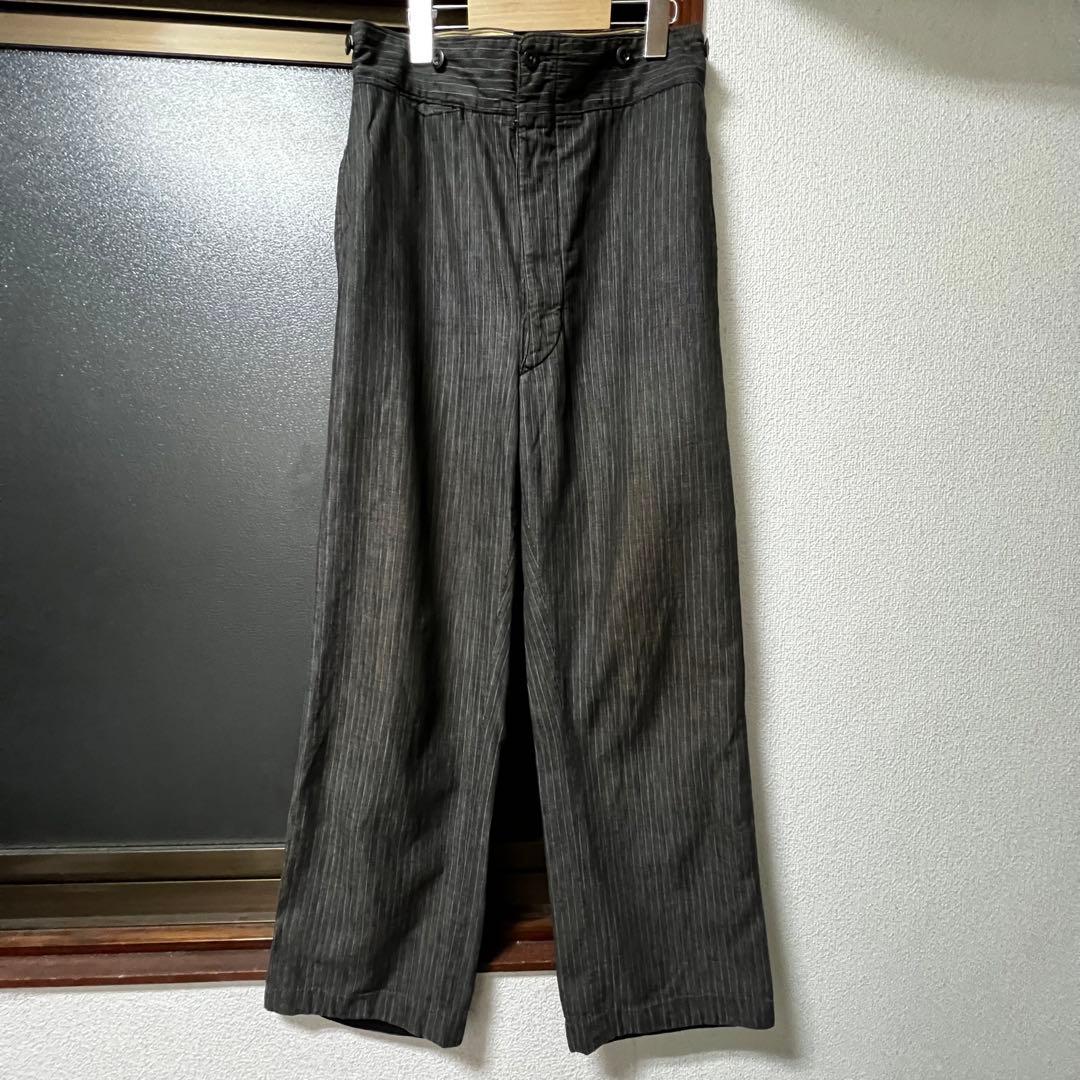 30s french vintage リネン シャンブレー トラウザーズ