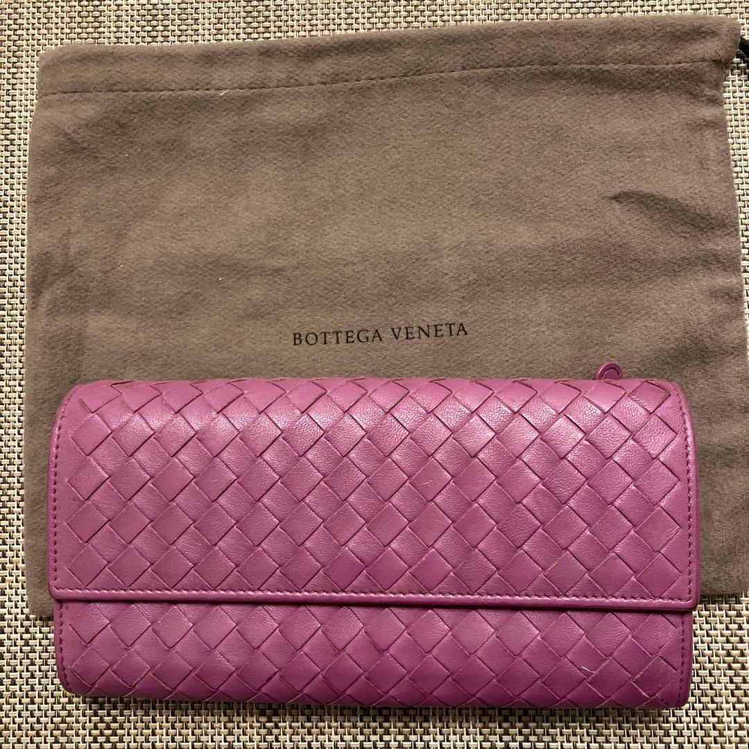 BOTTEGA VENETA ピンク長財布