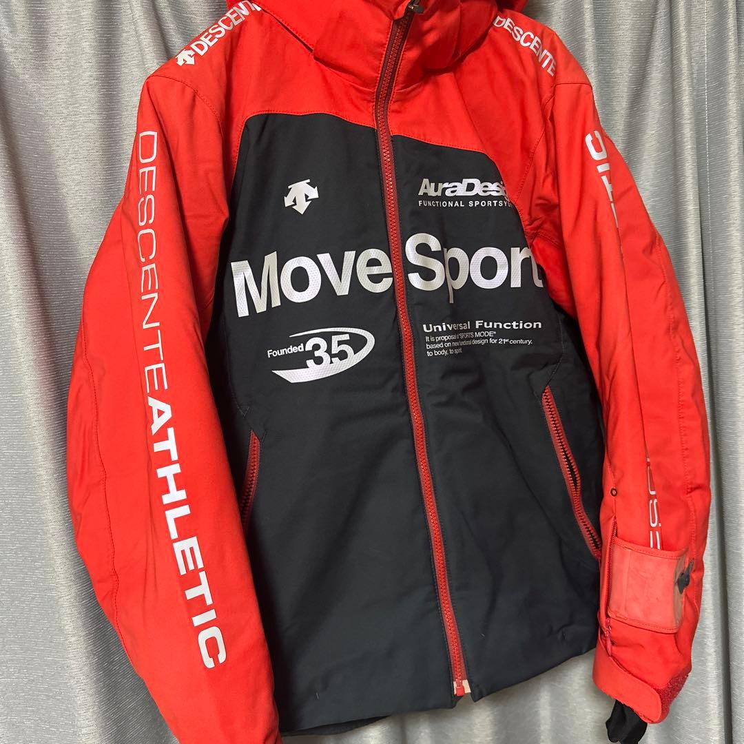 DESCENTE メンズ　M スキーウェア　上下セット　赤　スノボー