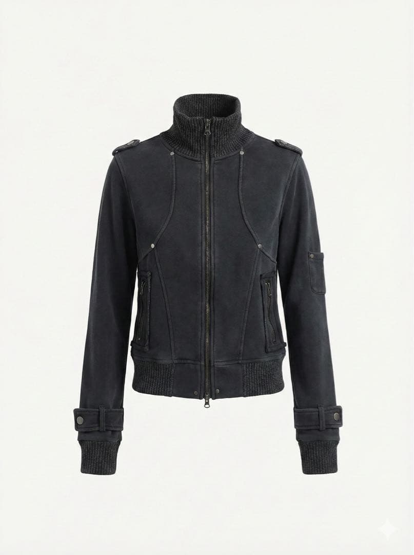 ジャケット・アウター suede punk ribbed bomber jacket archive