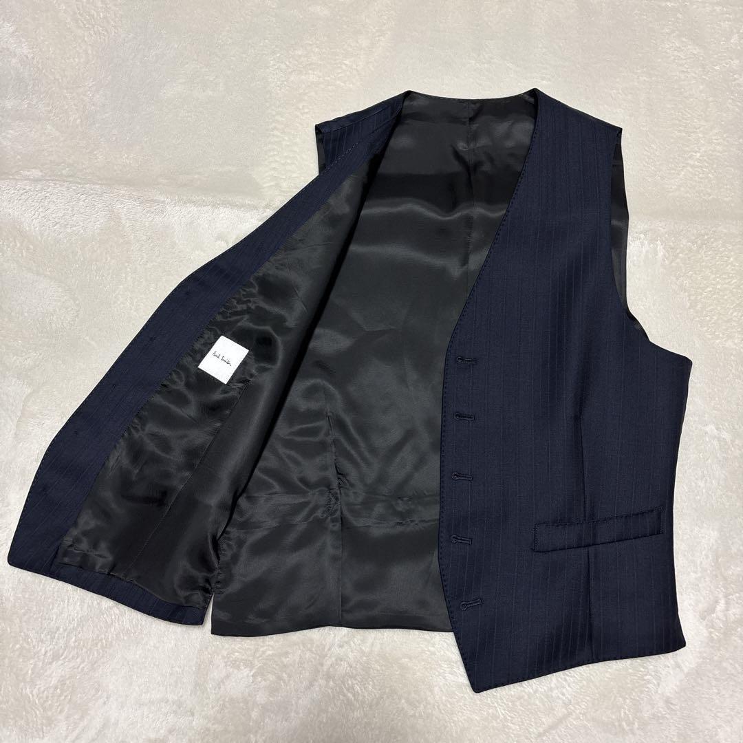 【未使用に近い】　ポールスミス　ベスト　ジレ　ストライプ　ネイビー　現行タグ　L