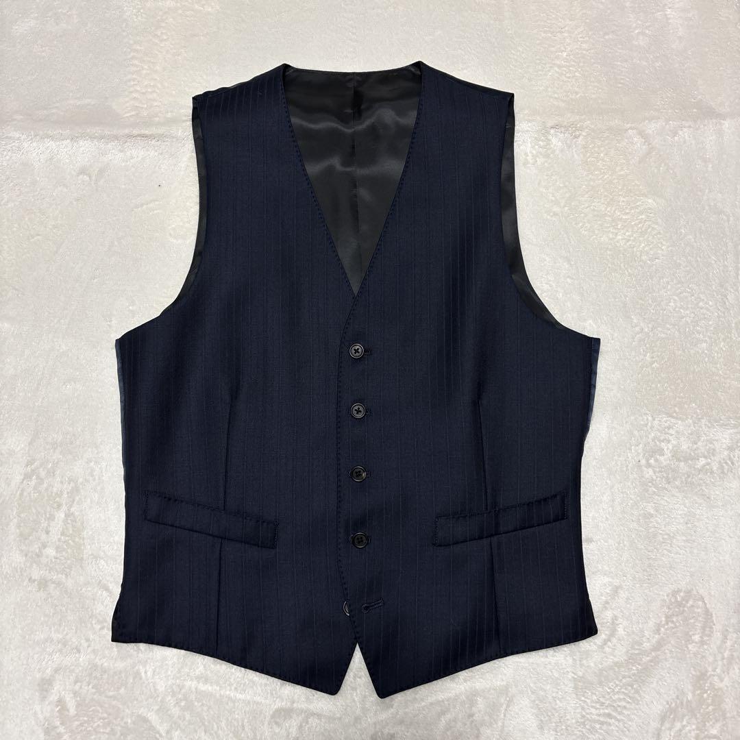【未使用に近い】　ポールスミス　ベスト　ジレ　ストライプ　ネイビー　現行タグ　L