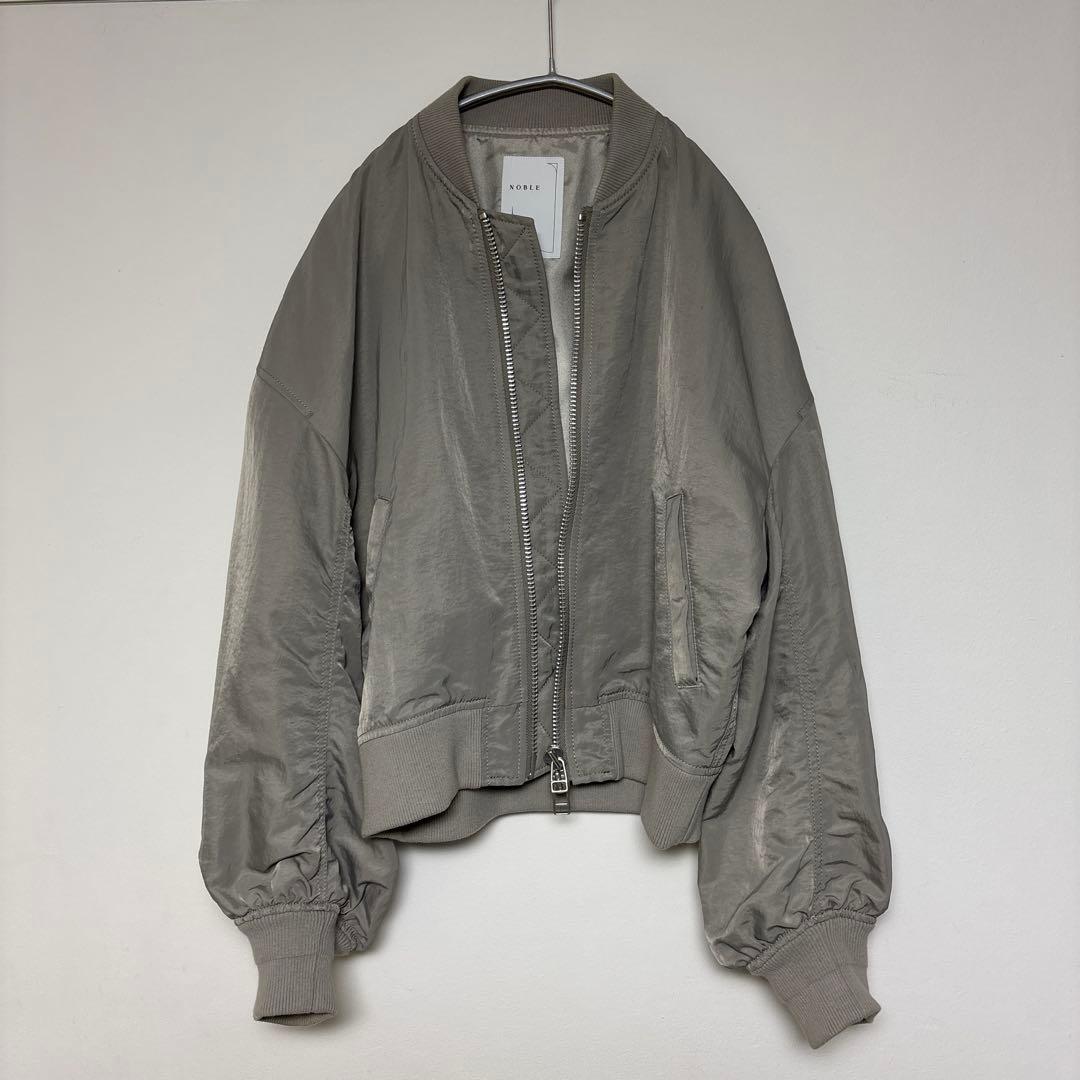 NOBLEノーブル　ヴィンテージナイロンコンパクトMA1　グレーA ジャケット