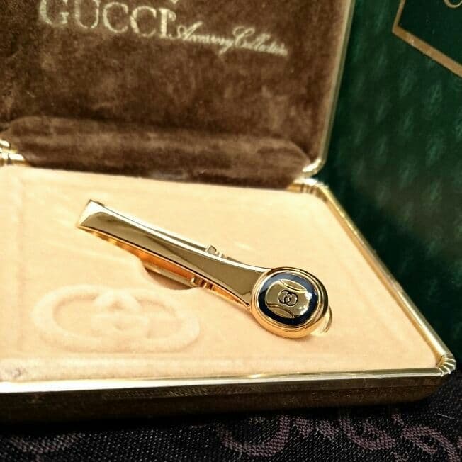 美品 GUCCI OLD オールドグッチ タイピン バー クリップGGロゴ 2