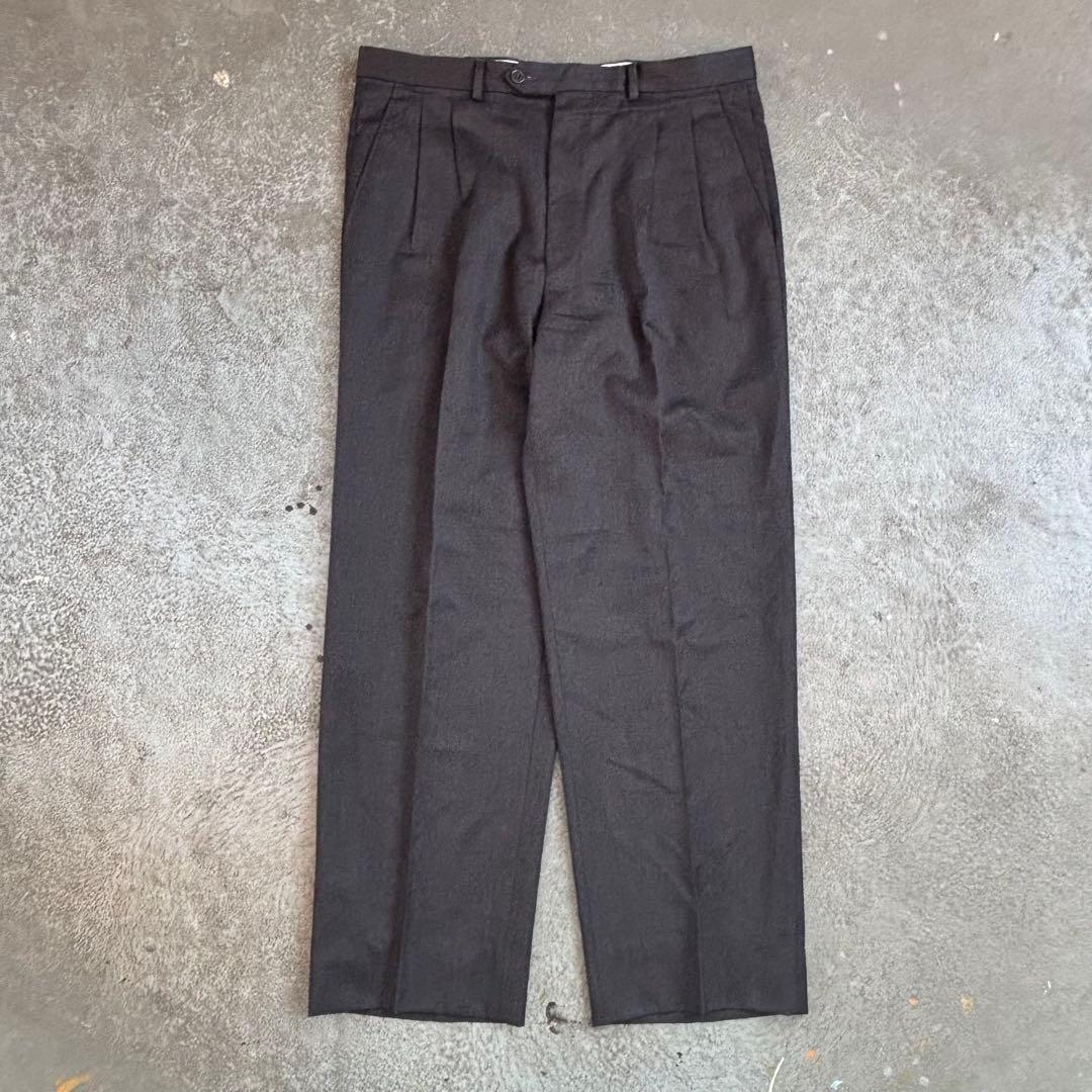 70s Marlane イタリア製　ワイドストレート　ウールスラックス