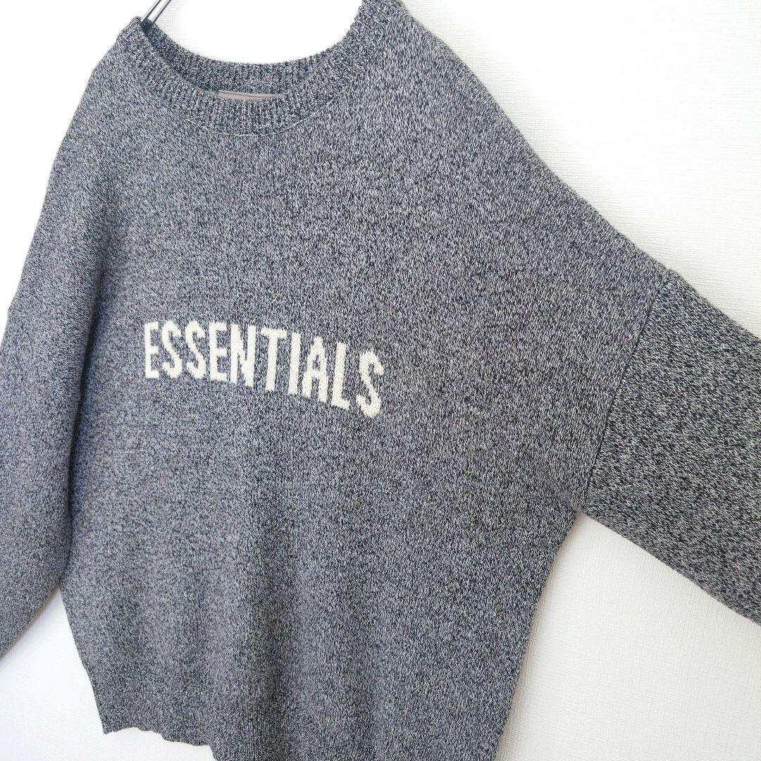 【T】古着 FOGエッセンシャルズ オーバーサイズロゴニット グレー