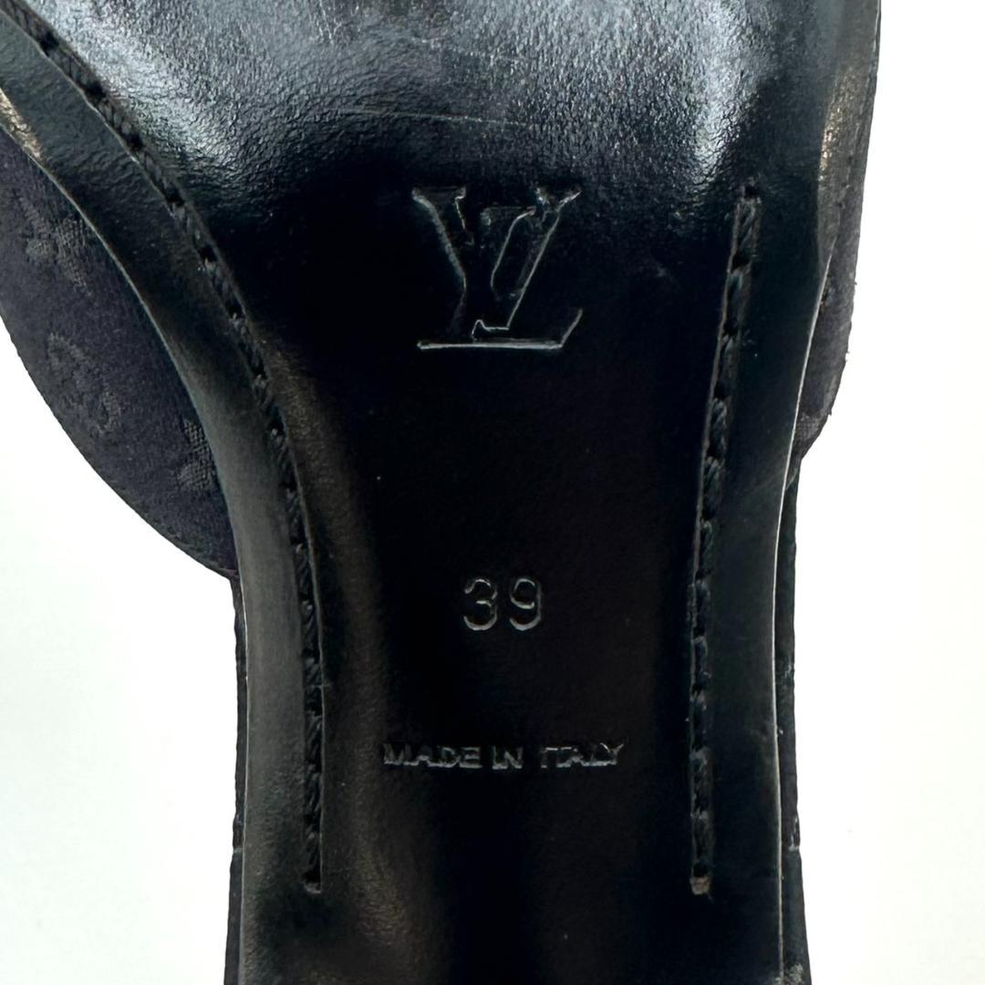 LOUIS VUITTON ミュール サンダル モノグラム LVロゴ ブラック