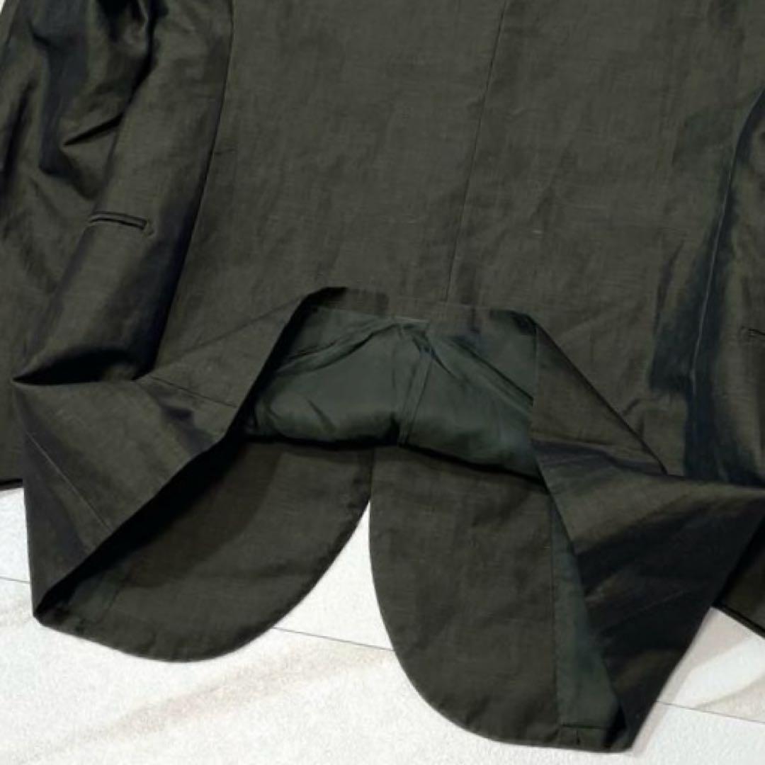 【美品 リネン混】Sartorio サルトリオ テーラードジャケット 光沢感