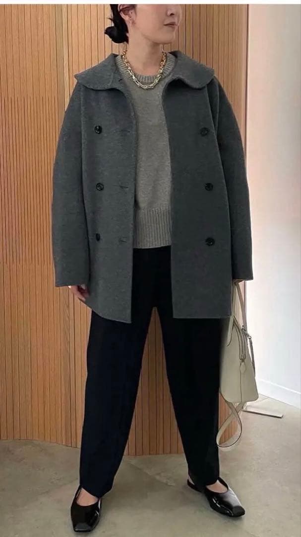 YONFA ダブルボタンウールコート